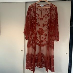 She + Sky burnt Orange duster s/m